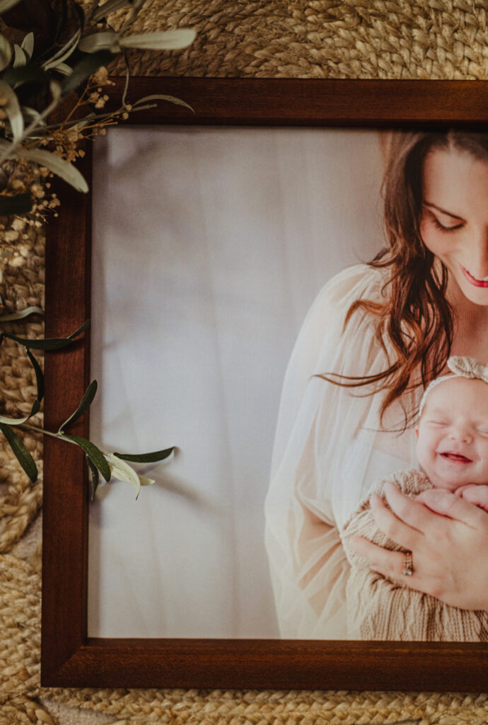 Newborn Photographer, frame and mat options for print